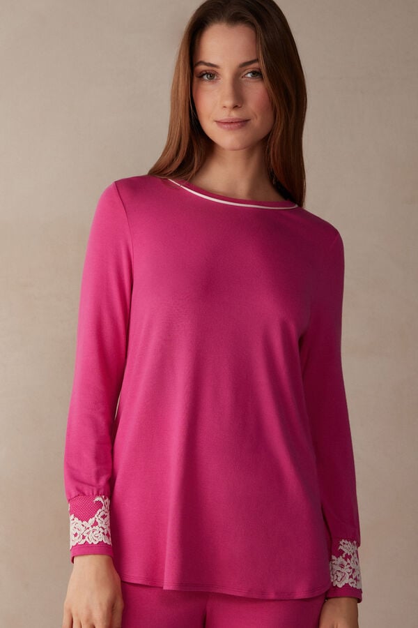 Intimssimi Pretty Flowers Modal Top Pink | BUSSD77250