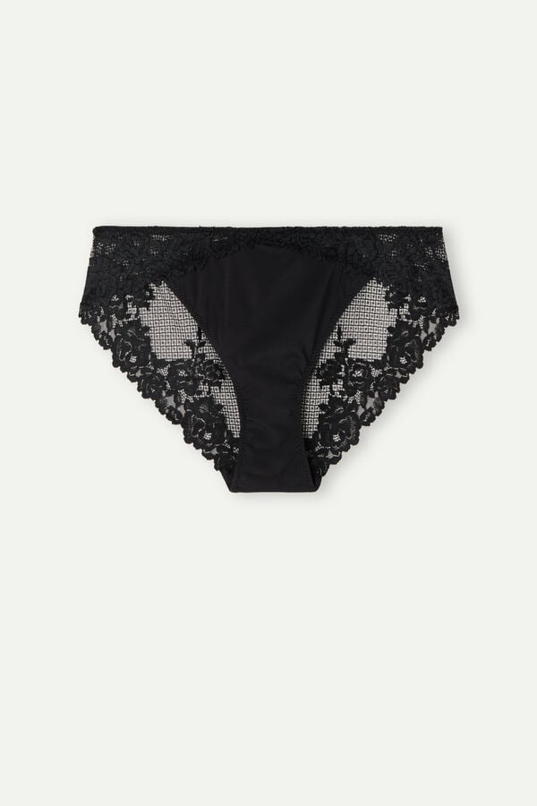 Intimssimi Pretty Flowers Panties Black | USNZX25613