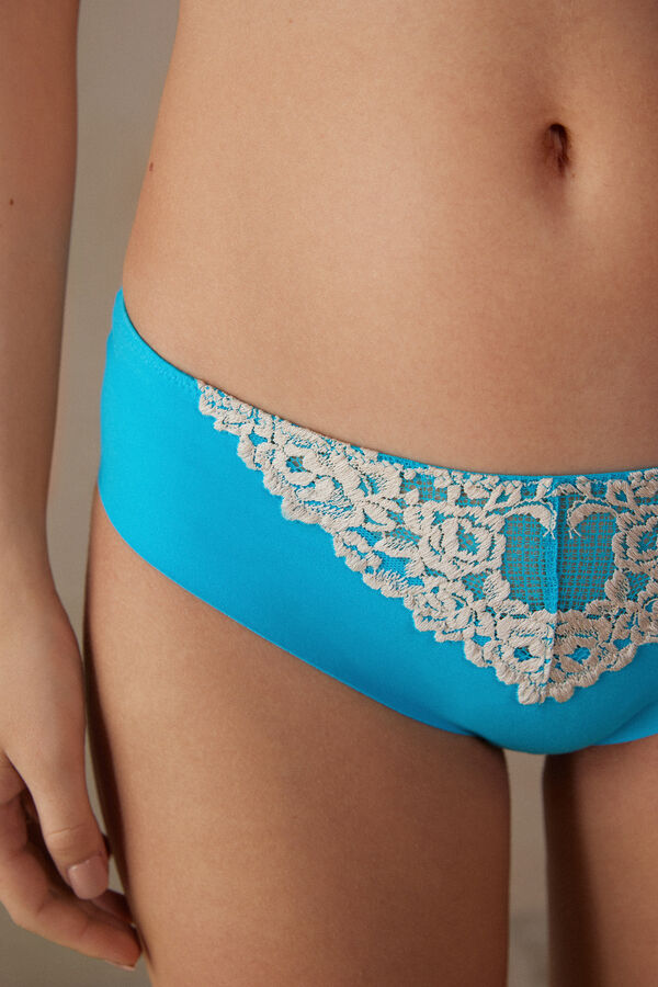 Intimssimi Pretty Flowers Seamless Cotton Panties Blue | USJZR67197