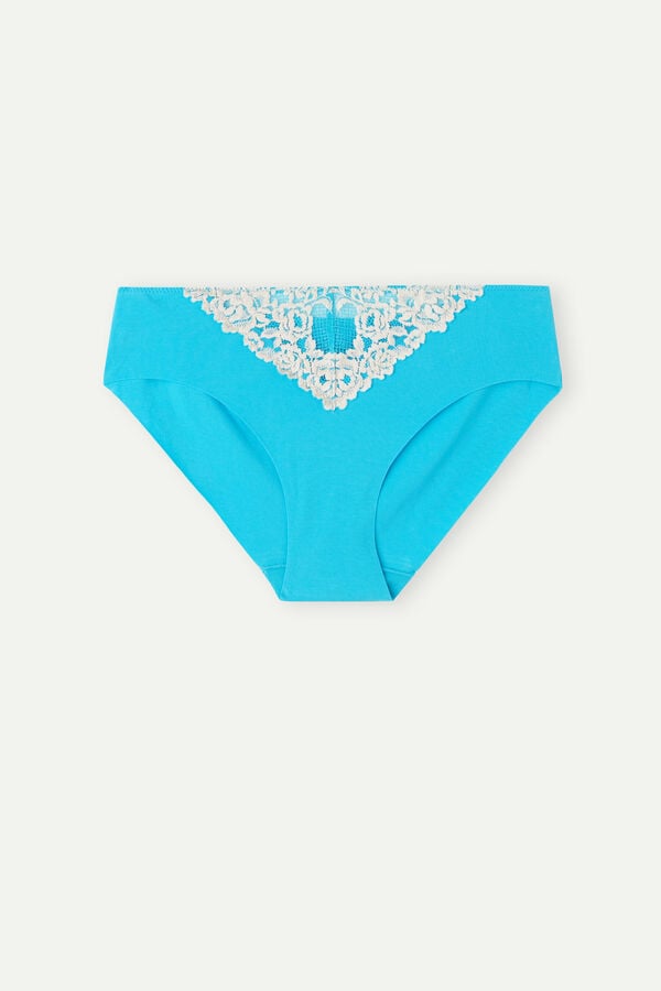 Intimssimi Pretty Flowers Seamless Cotton Panties Blue | USJZR67197