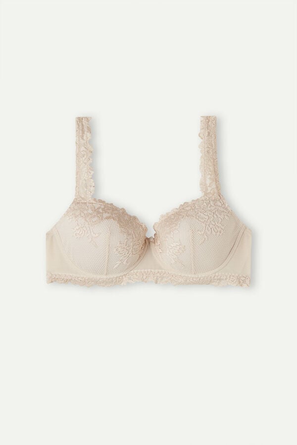 Intimssimi Pretty Flowers Sofia Balconette Bra Natural | AUSDF47835