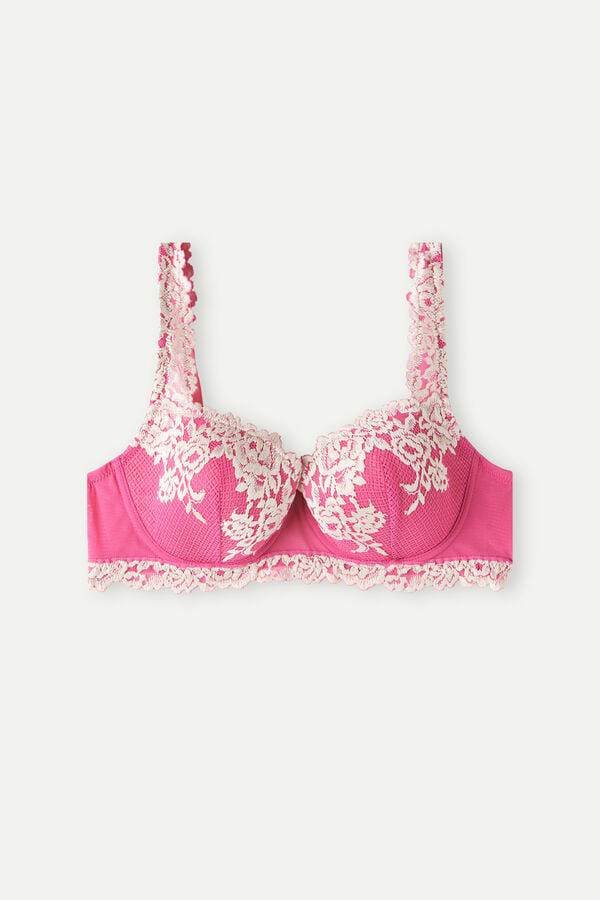 Intimssimi Pretty Flowers Sofia Balconette Bra Pink | USIIZ72359