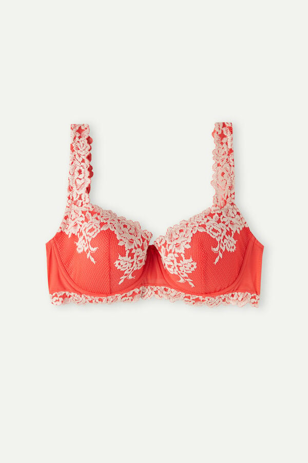 Intimssimi Pretty Flowers Sofia Balconette Bra White | USJKU12907