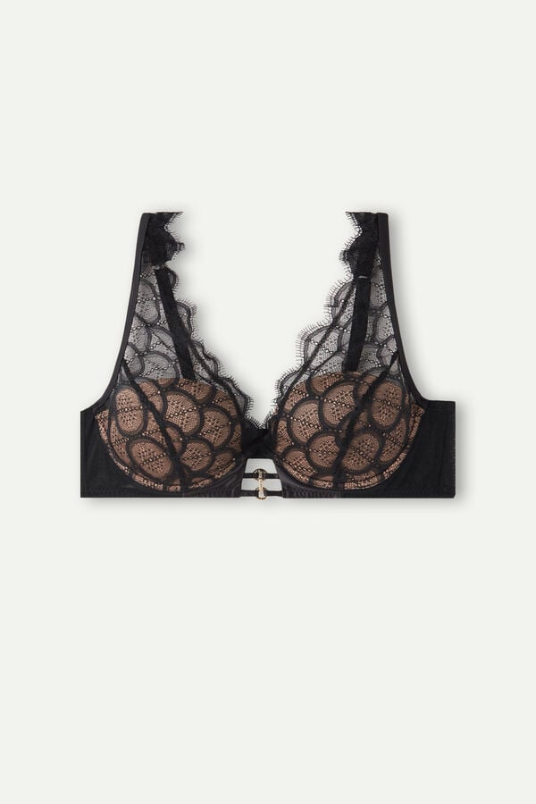 Intimssimi Pure Charme Elena Balconette Bra Black | USICD94799