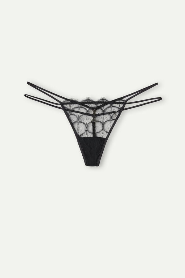 Intimssimi Pure Charme String Thong Black | GUSUC73599