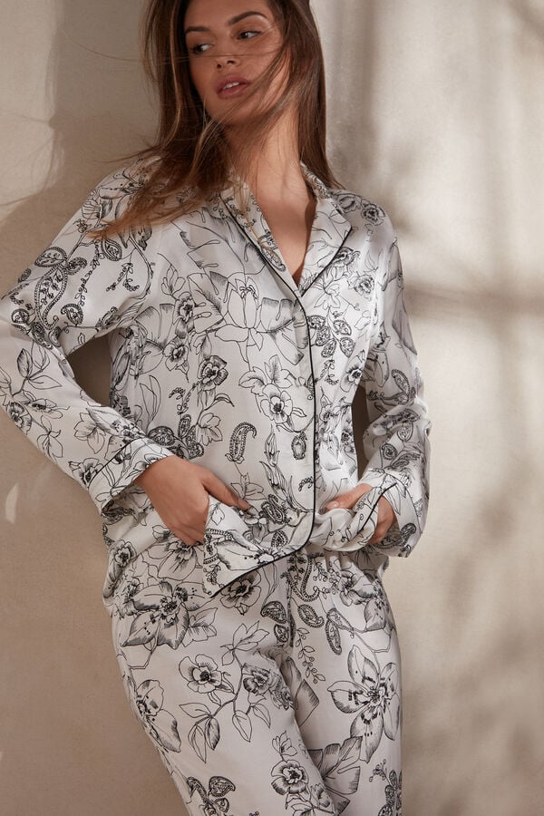 Intimssimi Pure Joy Long Sleeve Top in Satin Print | USNEJ88118