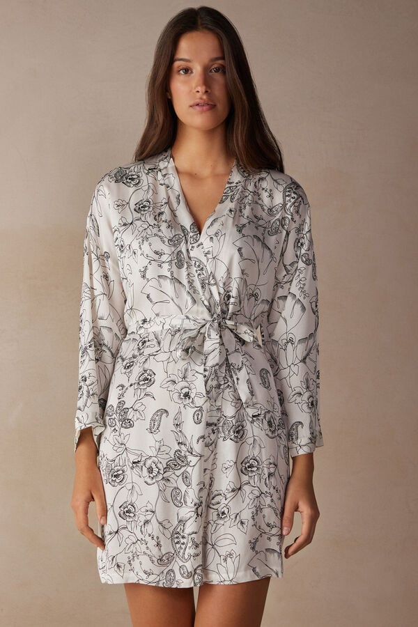 Intimssimi Pure Joy Satin Kimono Print | EUSHC29861