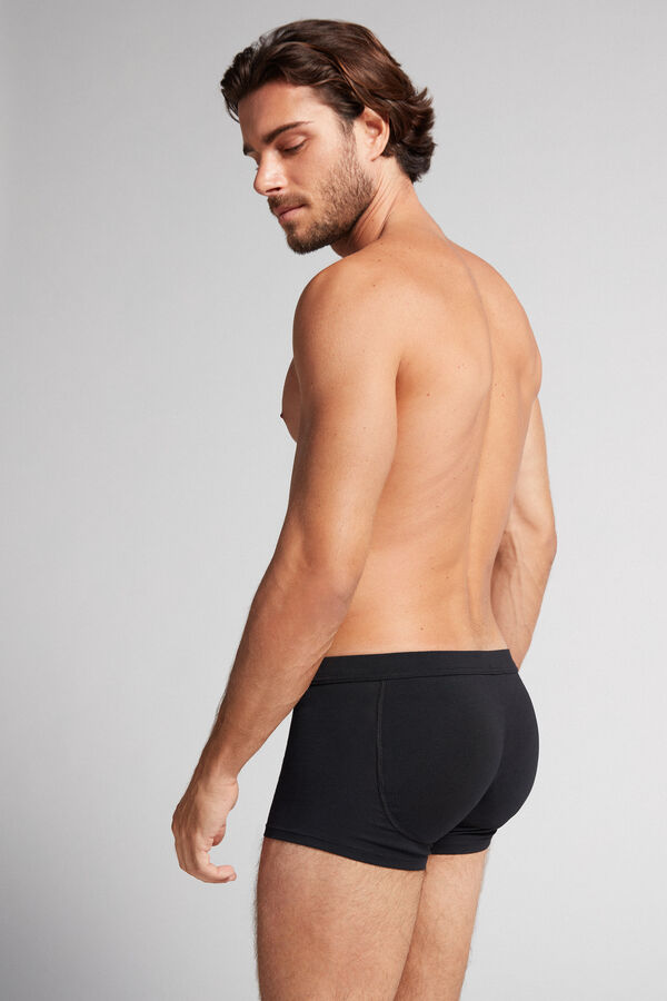 Intimssimi Push-up Boxers in Stretch Cotton Black | USJKU27624