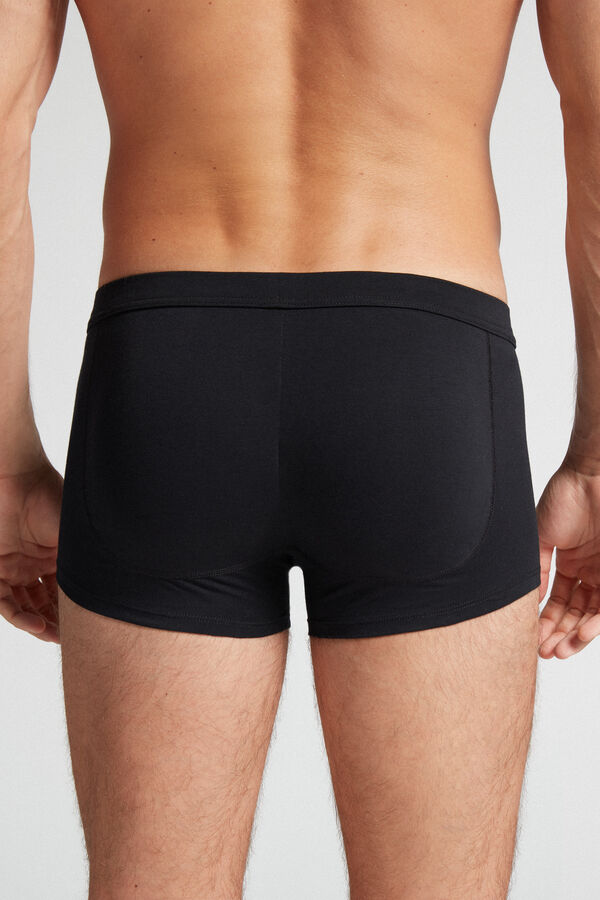 Intimssimi Push-up Boxers in Stretch Cotton Black | USJKU27624