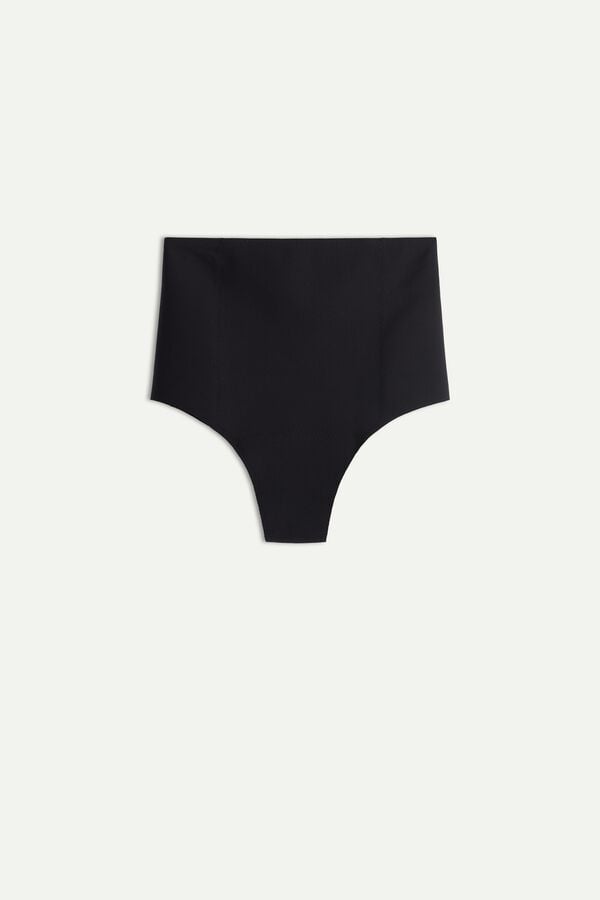 Intimssimi Raw-Cut Microfiber French Knickers Black | USIIZ86341