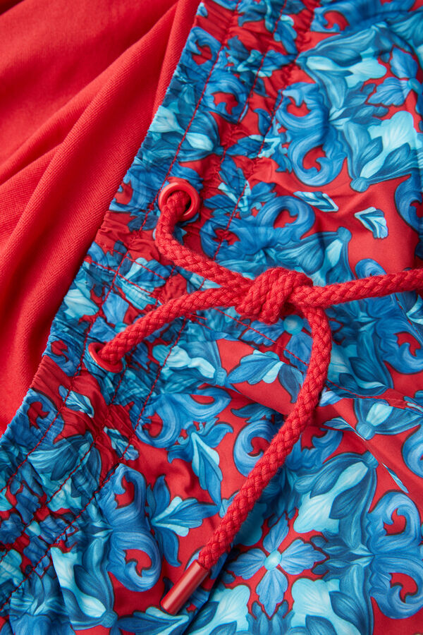 Intimssimi Red Moroccan Print Swim Trunks Blue | BUSSD27993