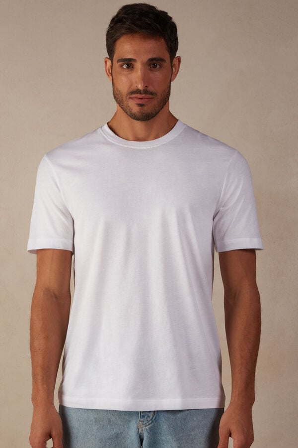 Intimssimi Regular Fit T-Shirt in Extrafine Supima® Cotton White | EUSVG69007