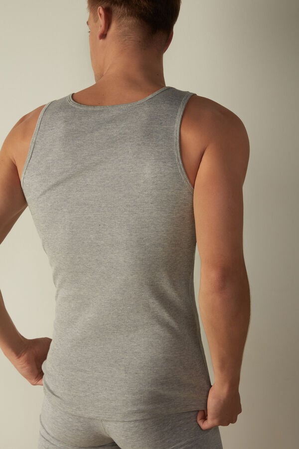 Intimssimi Ribbed Supima Cotton Tank Top Grey | QUSWA10315