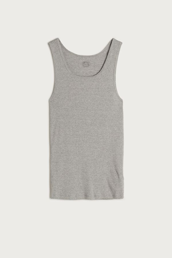 Intimssimi Ribbed Supima Cotton Tank Top Grey | QUSWA10315