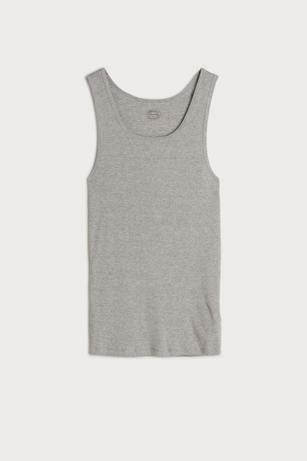 Intimssimi Ribbed Supima Cotton Tank Top Grey | USJZR52963