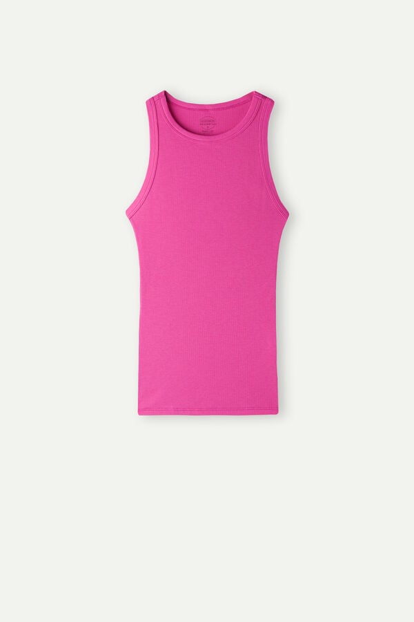 Intimssimi Ribbed Tank Top in Supima® Cotton Pink | TUSPQ98420