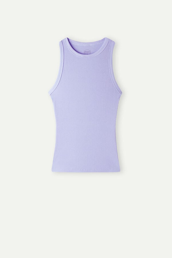 Intimssimi Ribbed Tank Top in Supima® Cotton Violet | TUSWZ76515