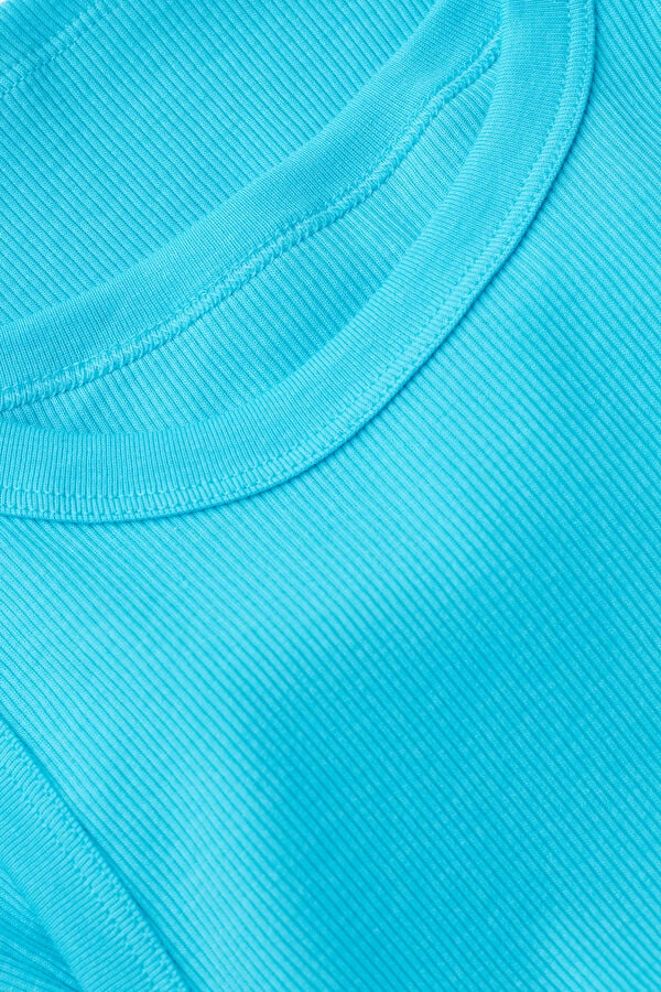 Intimssimi Ribbed Tank Top in Supima® Cotton Blue | USNZX93684