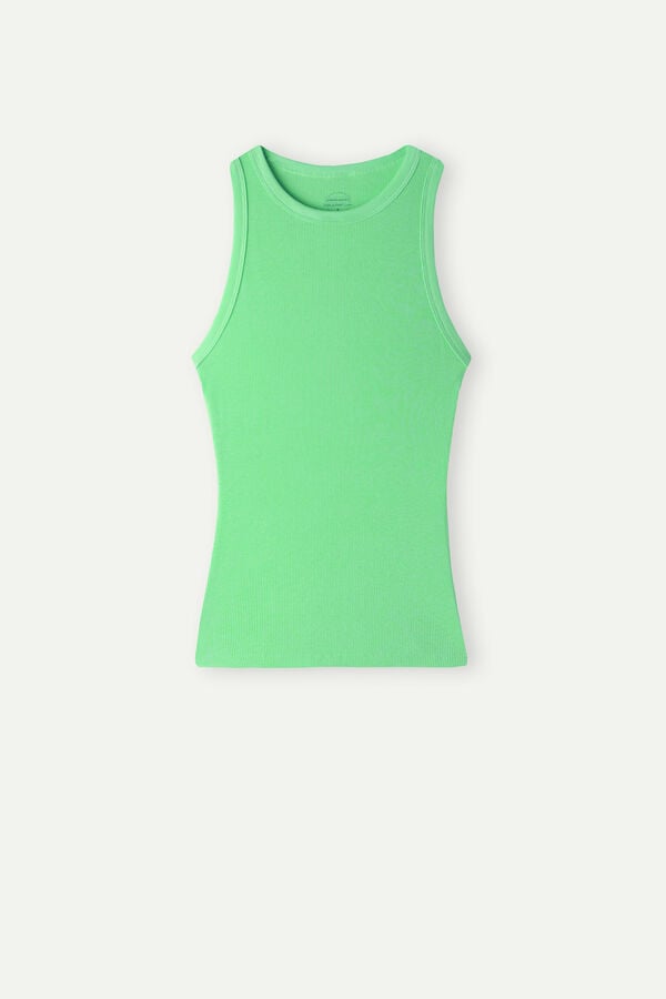 Intimssimi Ribbed Tank Top in Supima® Cotton Green | USXMI44182