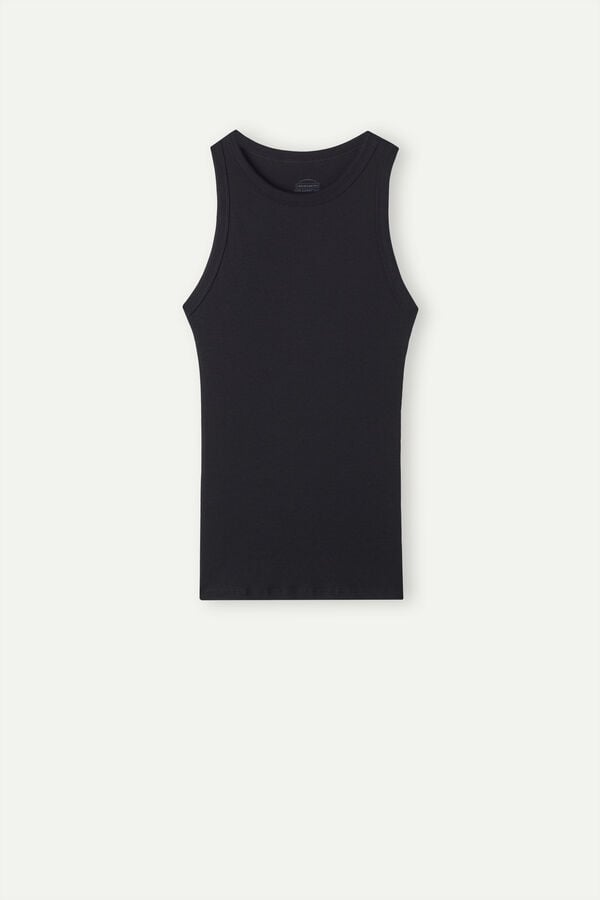 Intimssimi Ribbed Tank Top in Supima® Cotton Black | USZDE14210