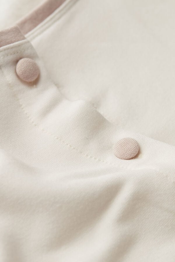 Intimssimi Romantic Bedroom Button Up Top in Modal with Wool White | EUSVG65836