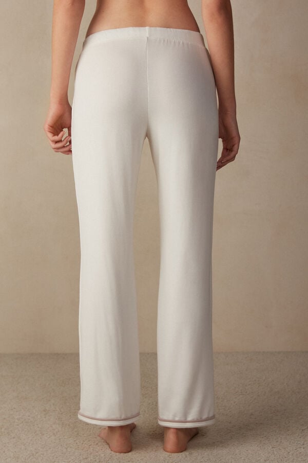 Intimssimi Romantic Bedroom Full Length Pants in Modal with Wool White | LUSSX57453