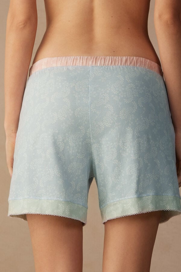 Intimssimi Romantic Cashmere Cotton Shorts Light Blue | USQAV75377