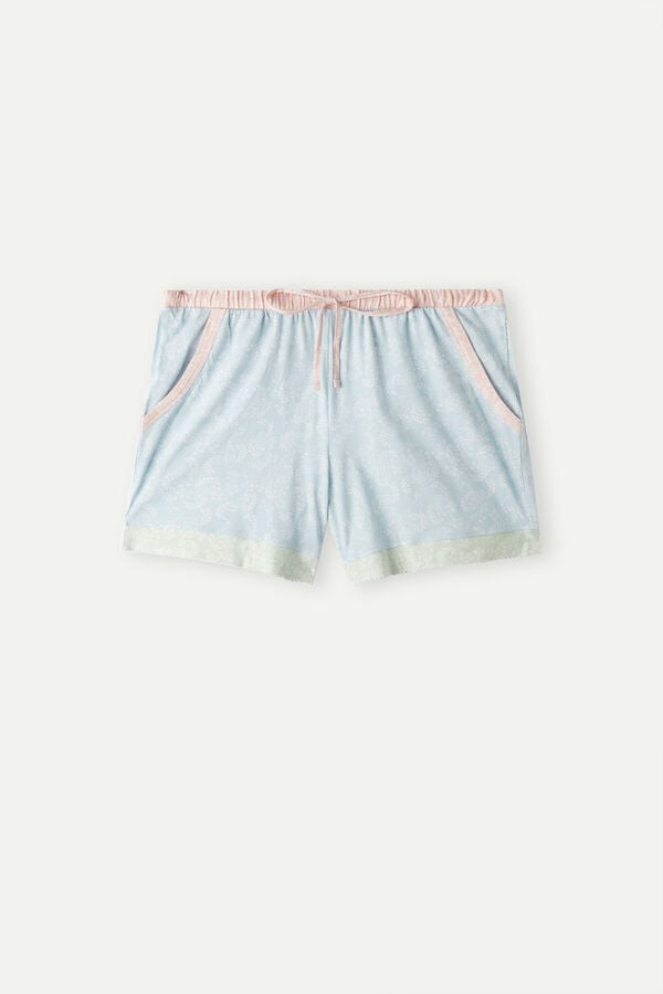 Intimssimi Romantic Cashmere Cotton Shorts Light Blue | USQAV75377