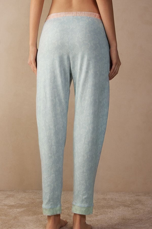 Intimssimi Romantic Cashmere Full Length Cotton Pants Light Blue | SUSNY10019