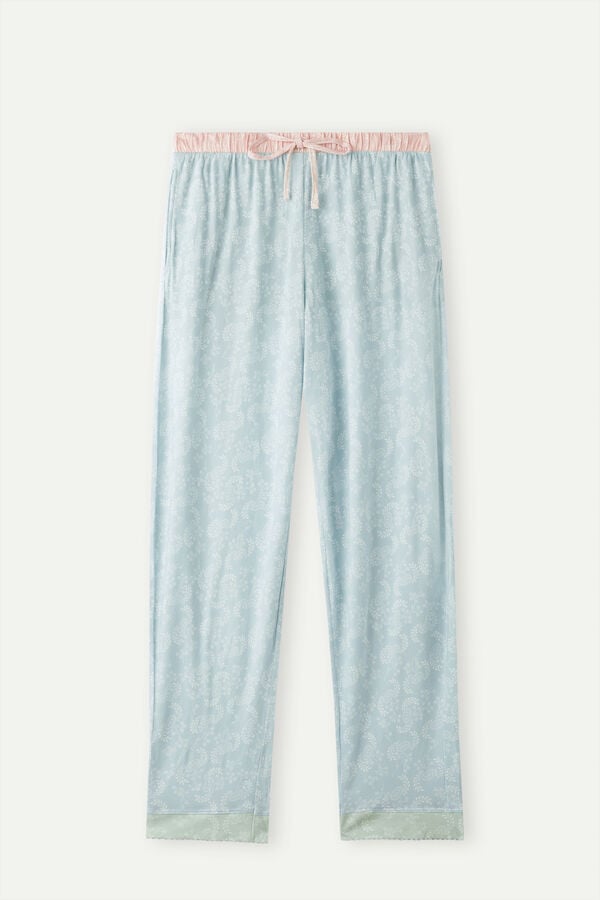 Intimssimi Romantic Cashmere Full Length Cotton Pants Light Blue | SUSNY10019