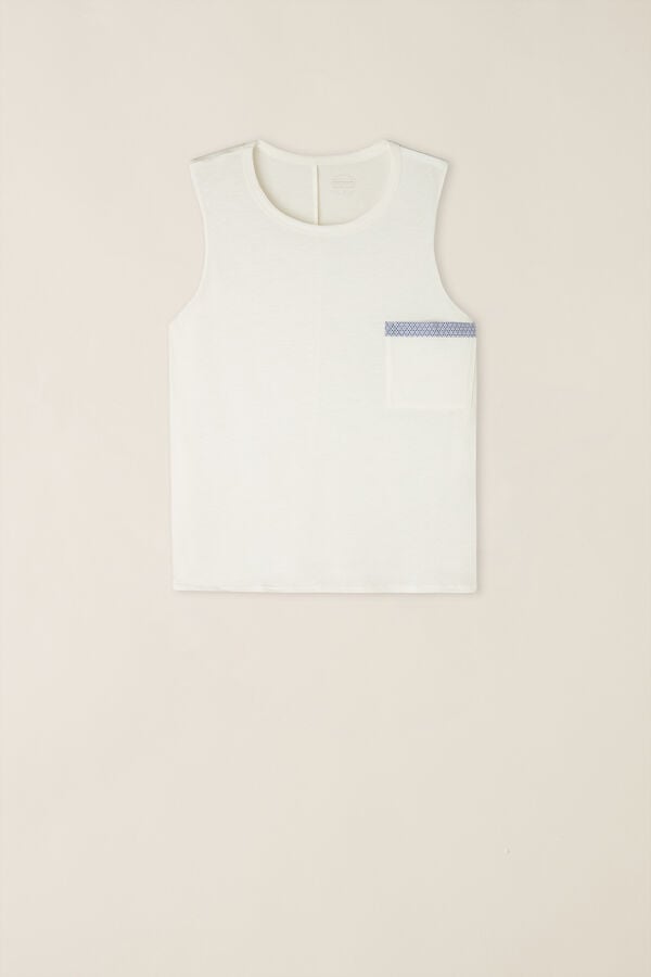 Intimssimi Santorini View Tank Top in Supima® Ultrafresh Cotton White | YUSVQ81305