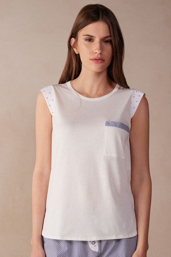 Intimssimi Santorini View Tank Top in Supima® Ultrafresh Cotton White | YUSVQ81305