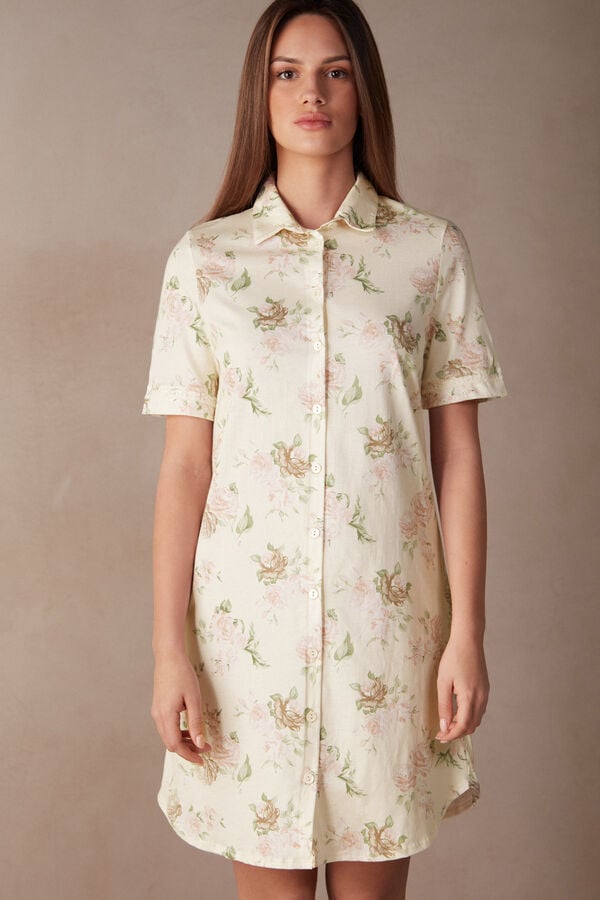 Intimssimi Scent of Roses Cotton Nightshirt Print | USDYB45680