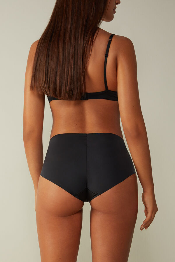 Intimssimi Seamless Microfiber Hipster Black | USDFL12841