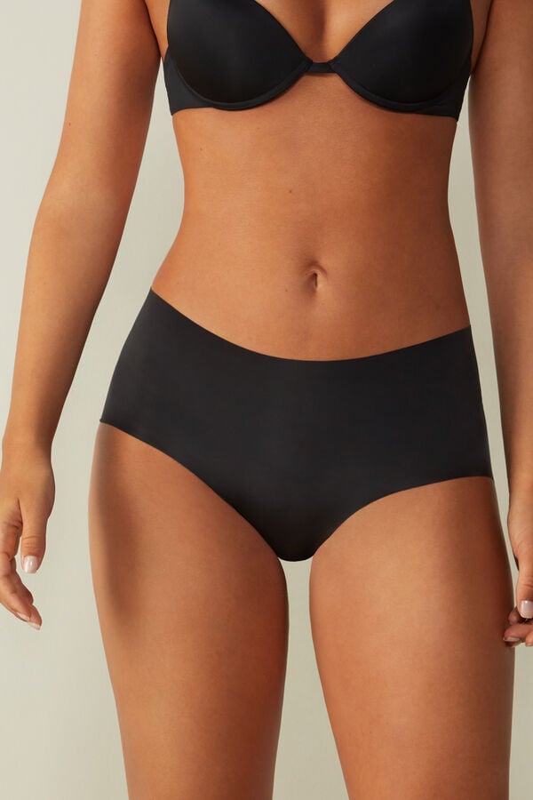 Intimssimi Seamless Microfiber Hipster Black | USDFL12841