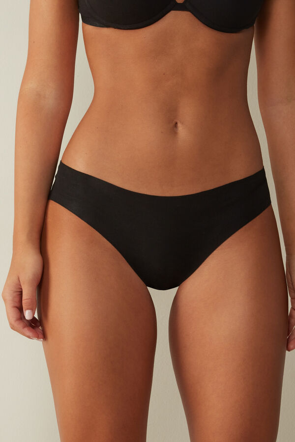 Intimssimi Seamless Supima® Cotton Panties Black | USXMI53608