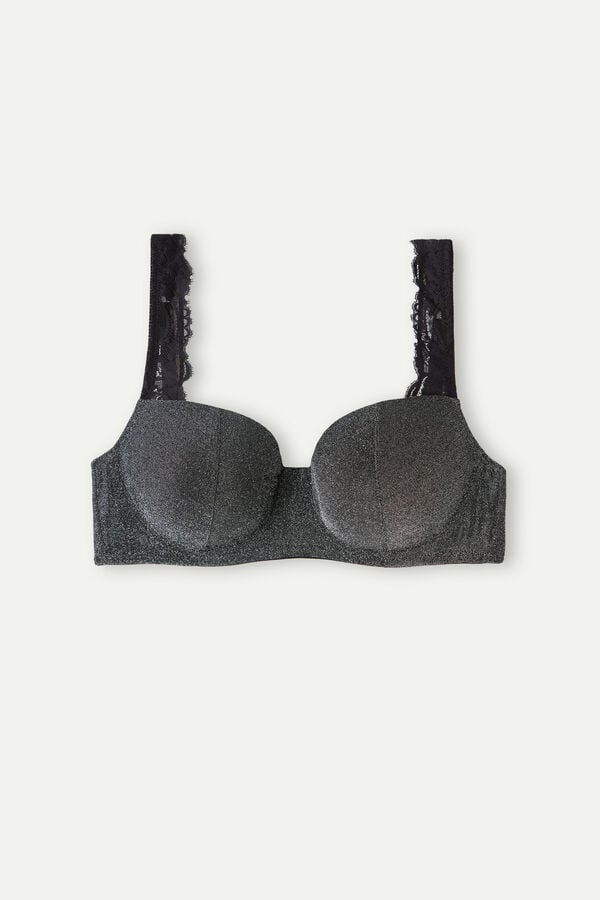 Intimssimi Shimmer All Night Love Sofia Balconette Bra Grey | ZUSMJ51218