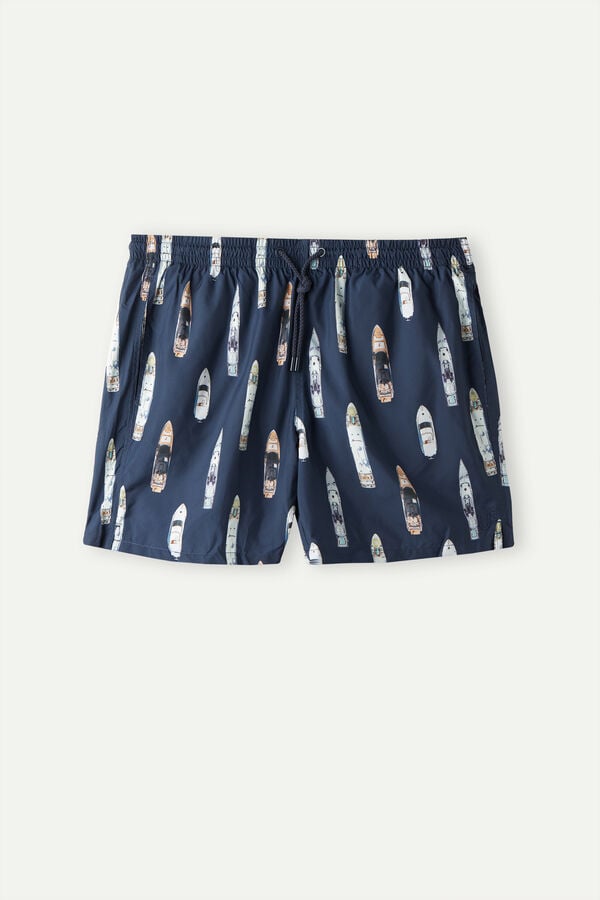 Intimssimi Ship Print Swim Trunks Blue | LUSSX44557