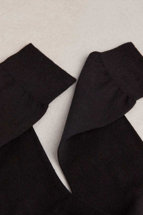 Intimssimi Short Chashmere-Silk-Cotton Socks Black | USNZX90461