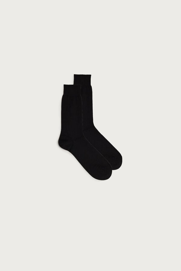 Intimssimi Short Chashmere-Silk-Cotton Socks Black | USNZX90461