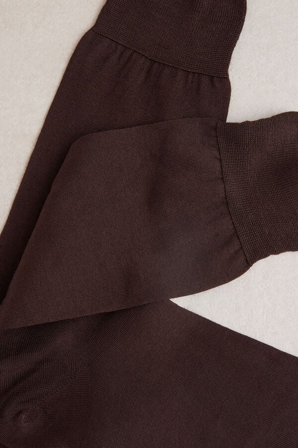 Intimssimi Short Sateen Egyptian Cotton Socks Brown | FUSHY91031