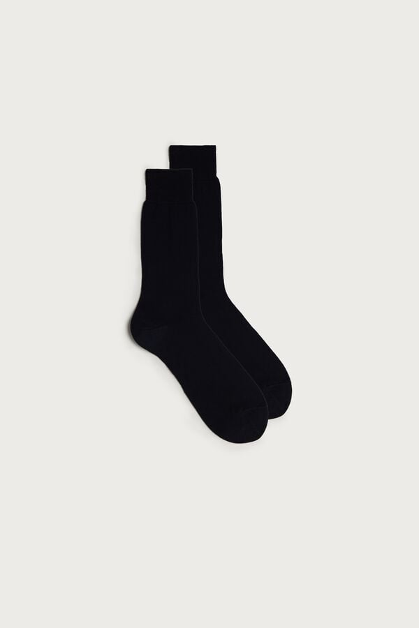 Intimssimi Short Sateen Egyptian Cotton Socks Blue | USXBR50934