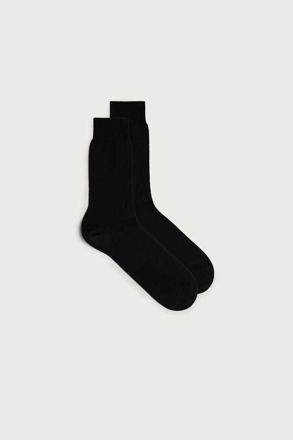 Intimssimi Short Sateen Egyptian Cotton Socks Black | ZUSNQ66853