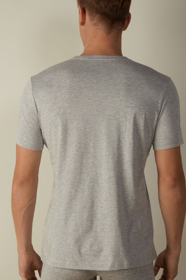 Intimssimi Short Sleeve Crew Neck T Shirt in Supima® Cotton Grey | TUSWZ75649