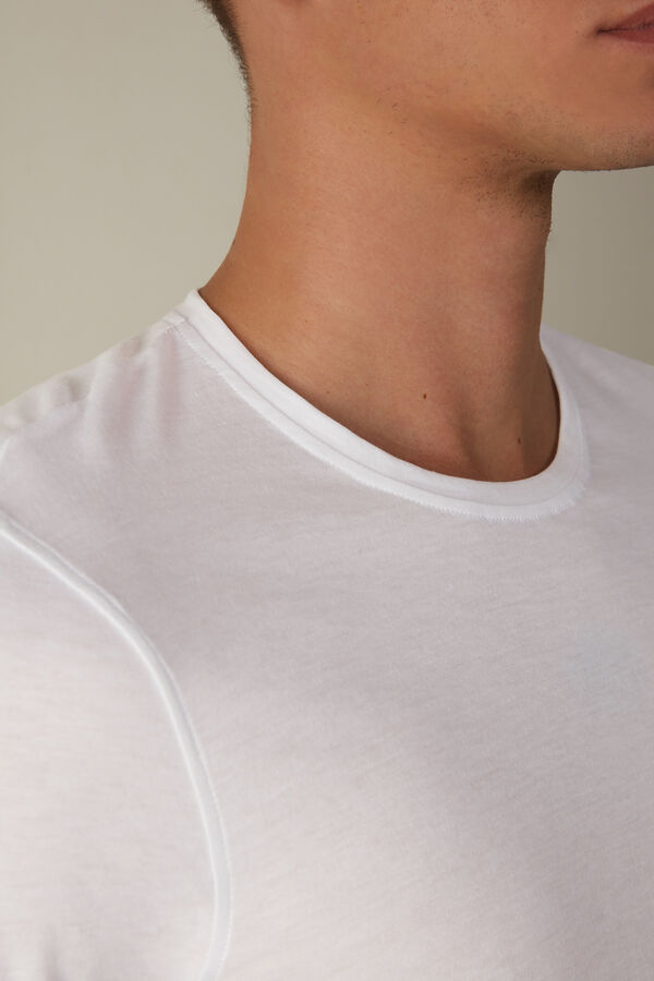 Intimssimi Short-Sleeve Crew-Neck T-Shirt in Extra-Fine Supima® Cotton White | USJZR47487