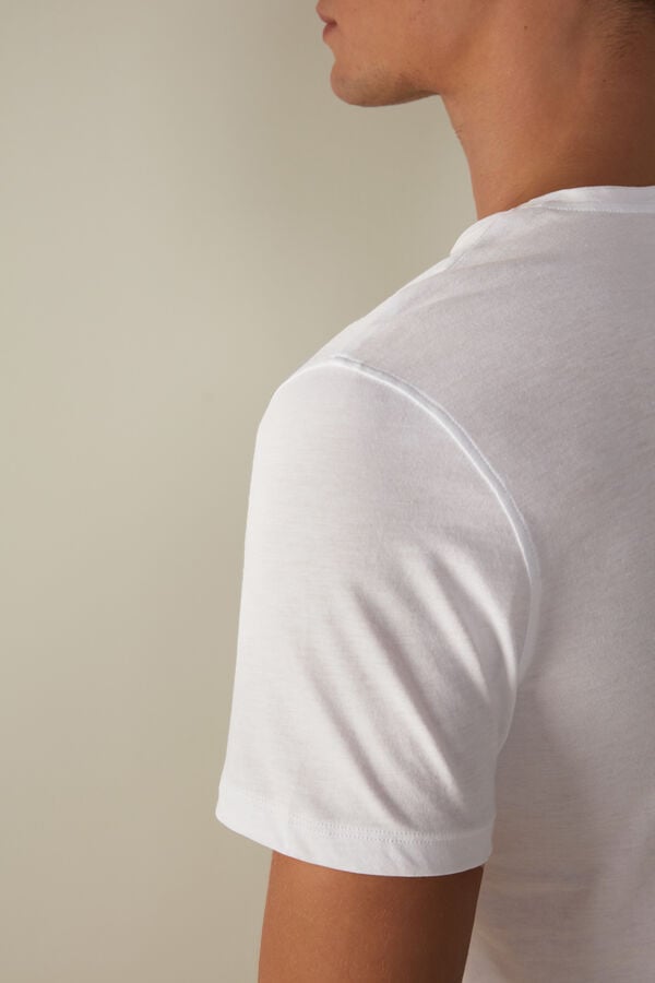 Intimssimi Short-Sleeve Crew-Neck T-Shirt in Extra-Fine Supima® Cotton White | UUSND39488