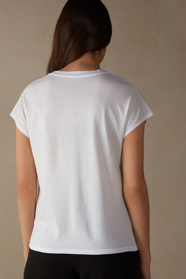 Intimssimi Short Sleeve Crew Neck Top in Supima® Ultrafresh cotton White | FUSUI18783