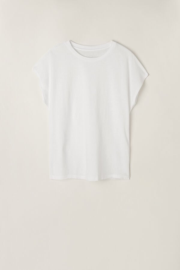 Intimssimi Short Sleeve Crew Neck Top in Supima® Ultrafresh cotton White | FUSUI18783