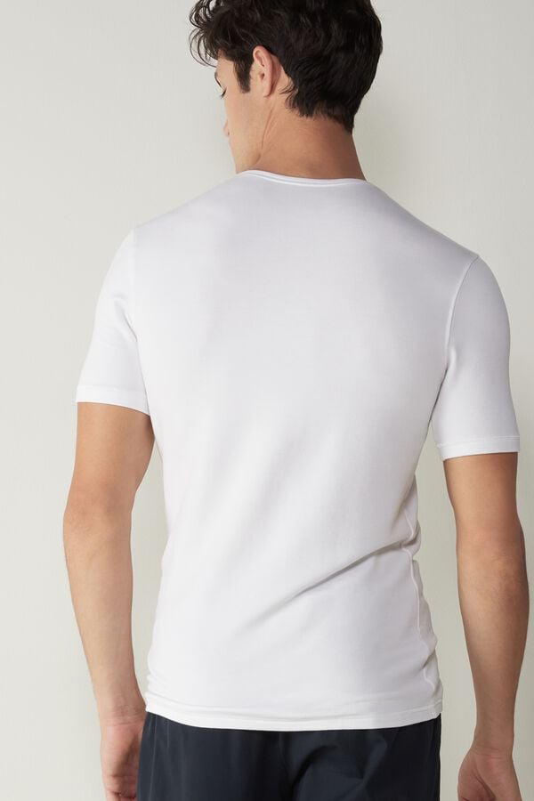 Intimssimi Short-Sleeve Modal-Cashmere Top White | PUSER41028