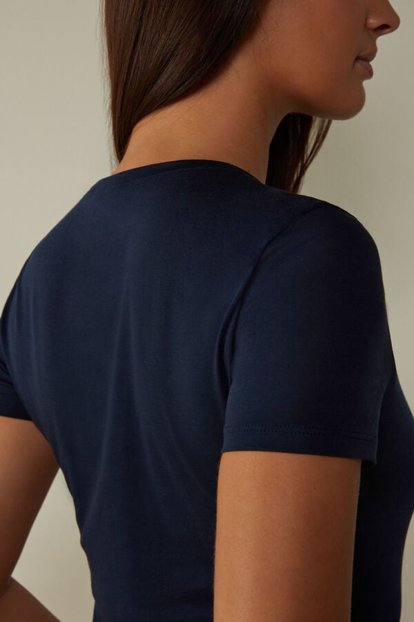 Intimssimi Short-Sleeve T-shirt in Ultrafresh Supima® Cotton Blue | TUSWZ93387